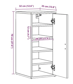 Schoenenkasten 2 st 32x35x70 cm spaanplaat zwart