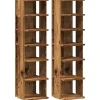 Schoenenkasten 2 st 28x27x102 cm bewerkt hout oud houtkleurig