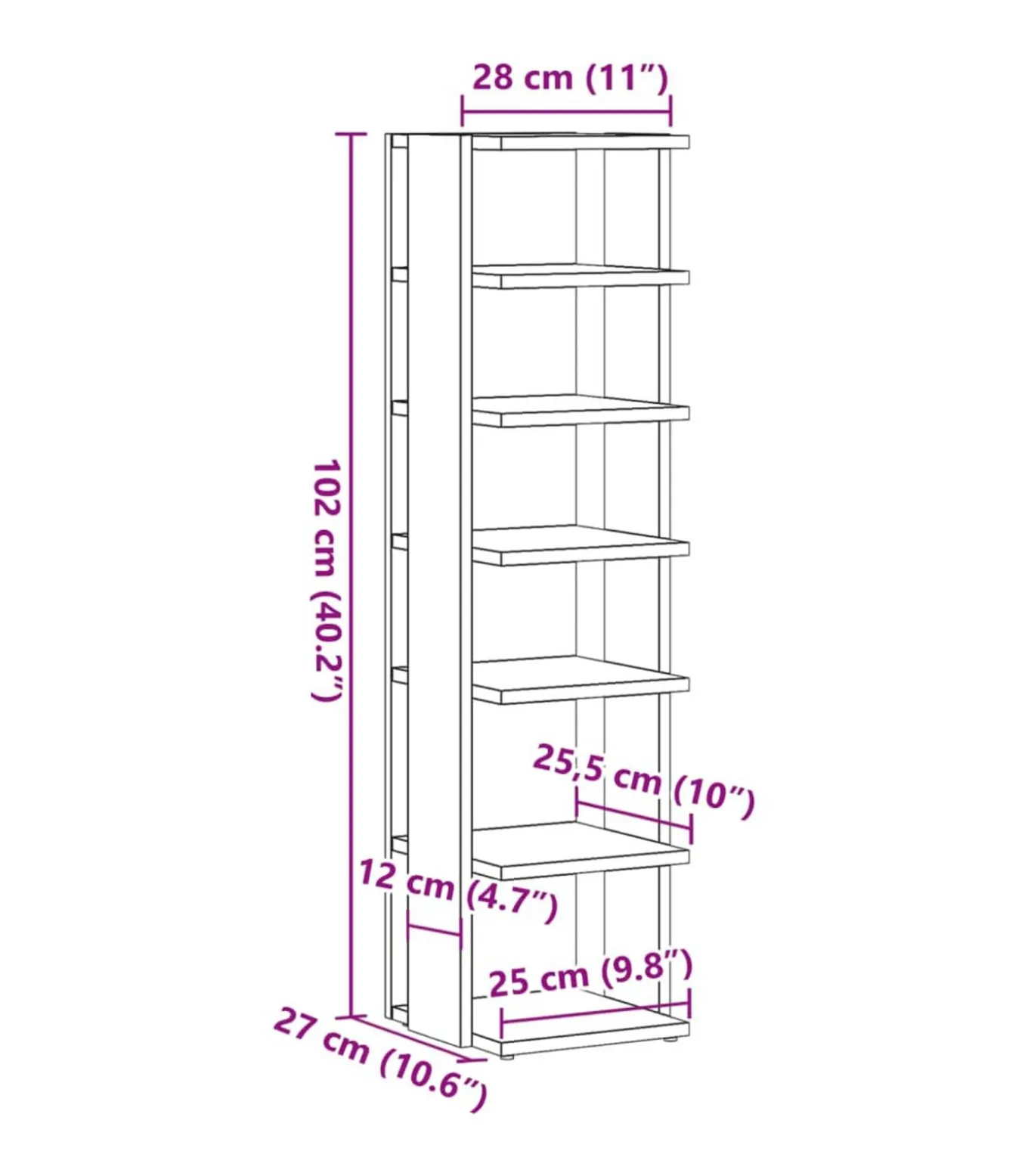 Schoenenkasten 2 st 28x27x102 cm bewerkt hout oud houtkleurig