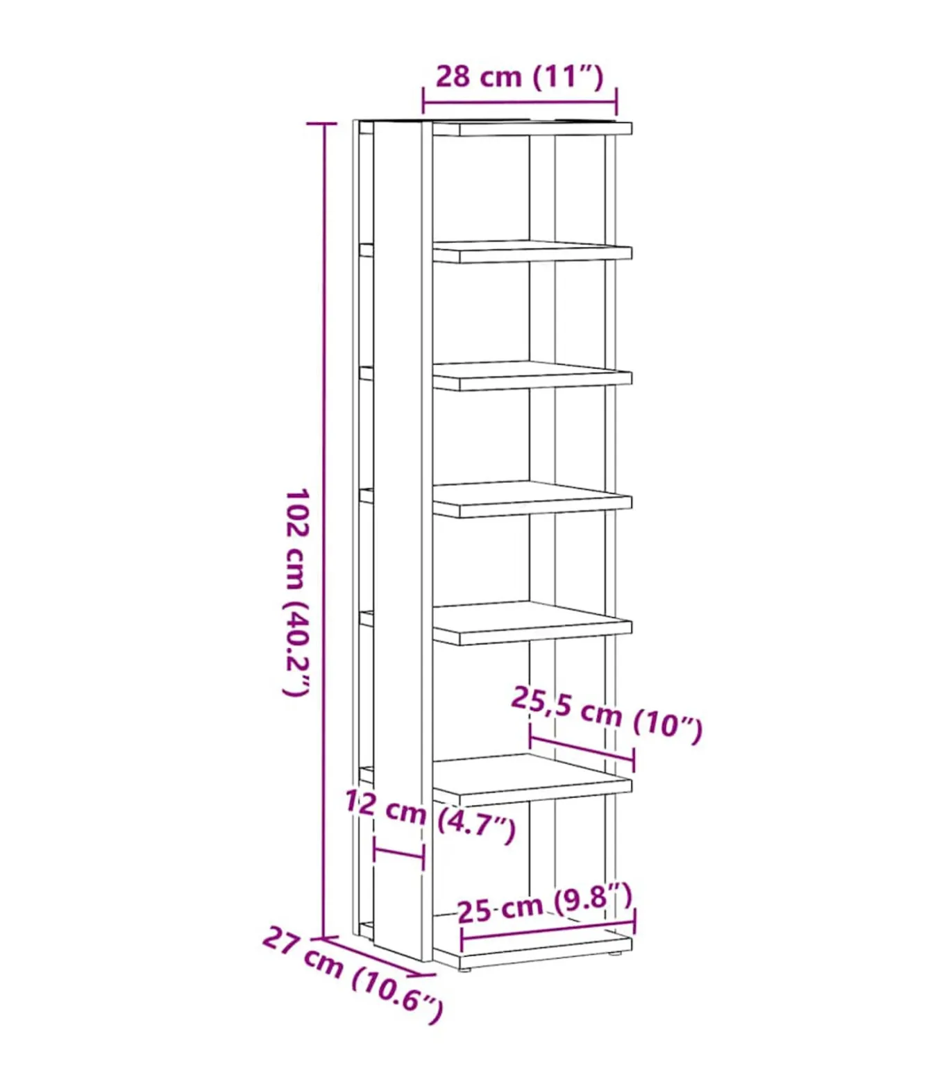 Schoenenkasten 2 st 28x27x102 cm bewerkt hout artisanaal eiken