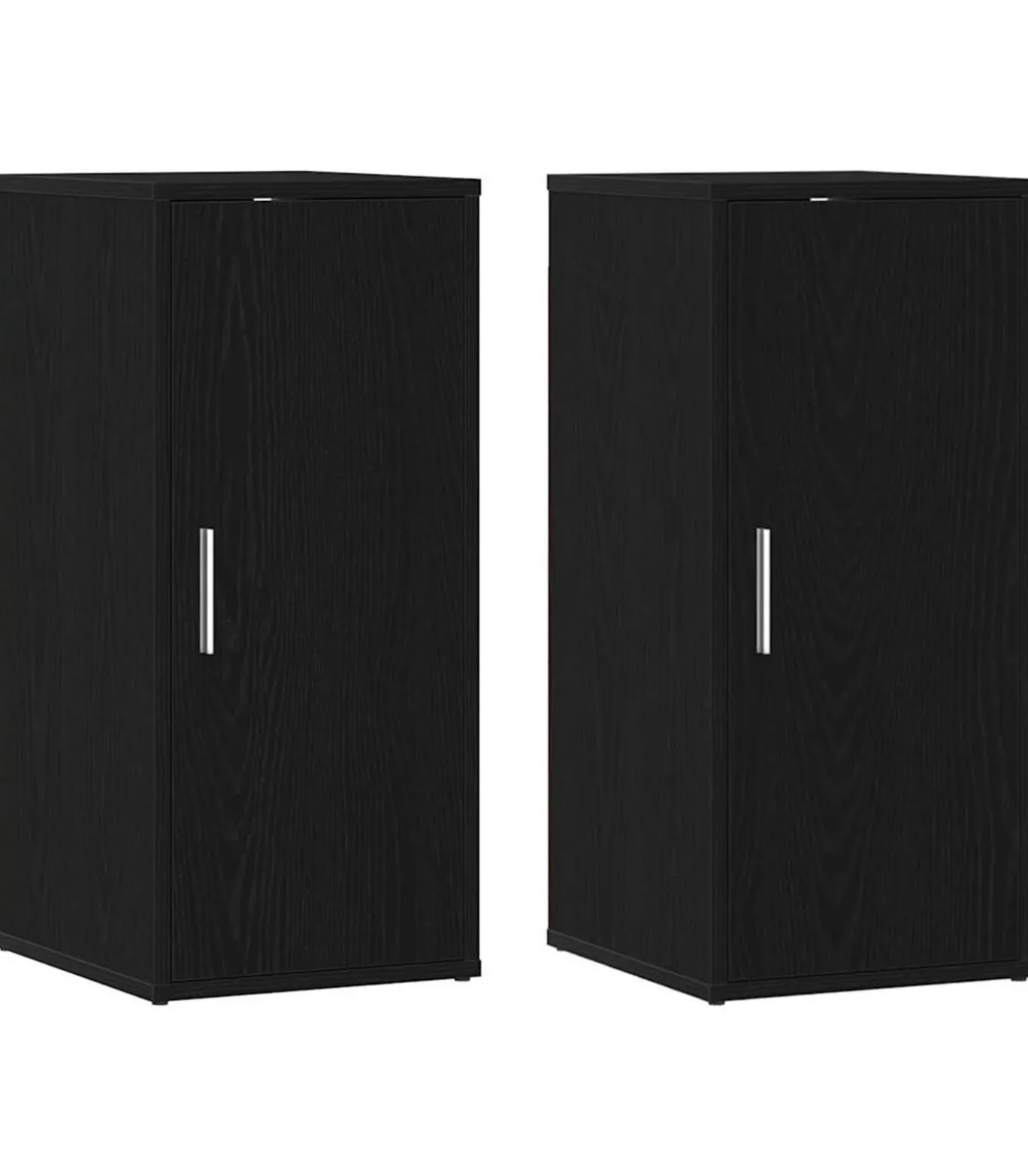 Schoenenkasten 32x35x70 cm spaanplaat 2 st zwart eikenkleurig