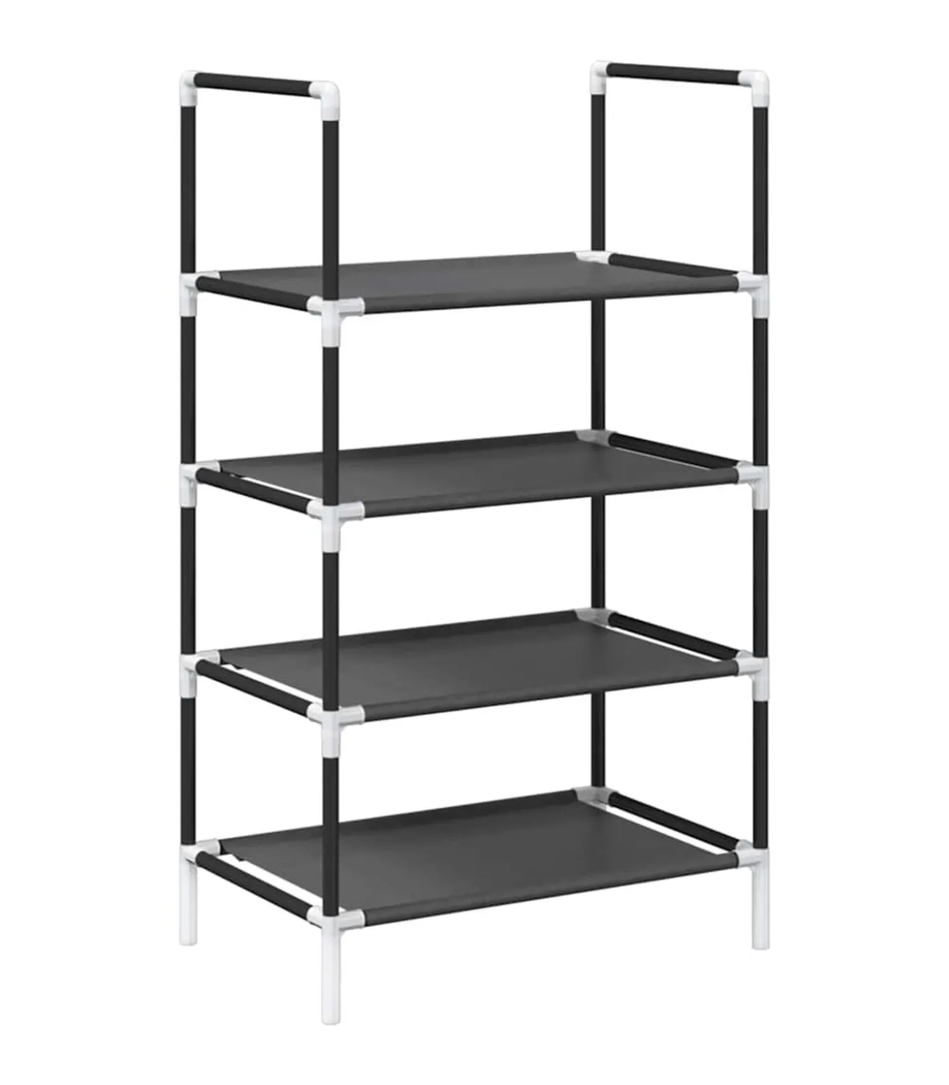 Schoenenrek 4-laags 44x28x77 cm nonwoven stof zwart