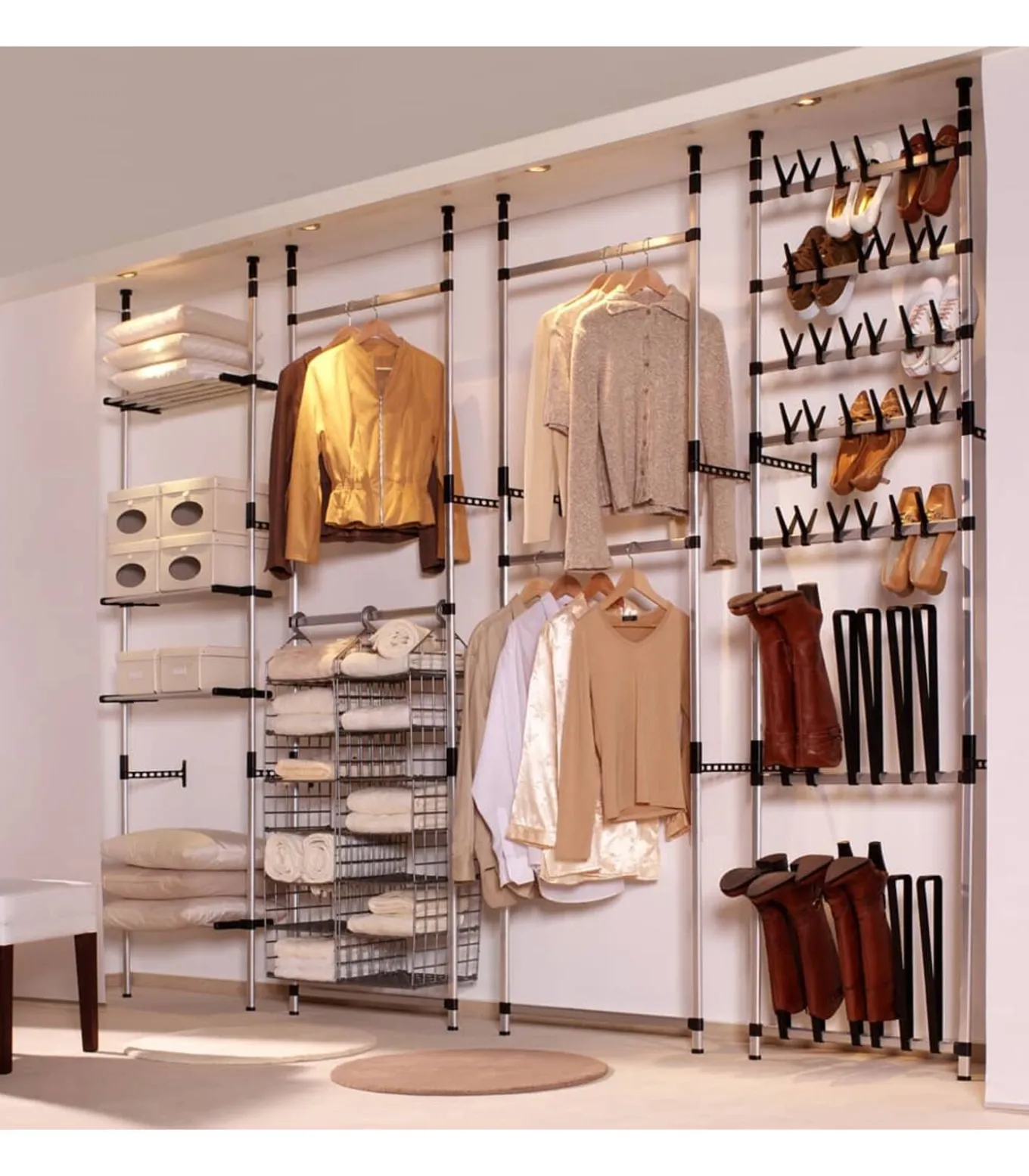 Schoenenrek met stangen telescopisch aluminium