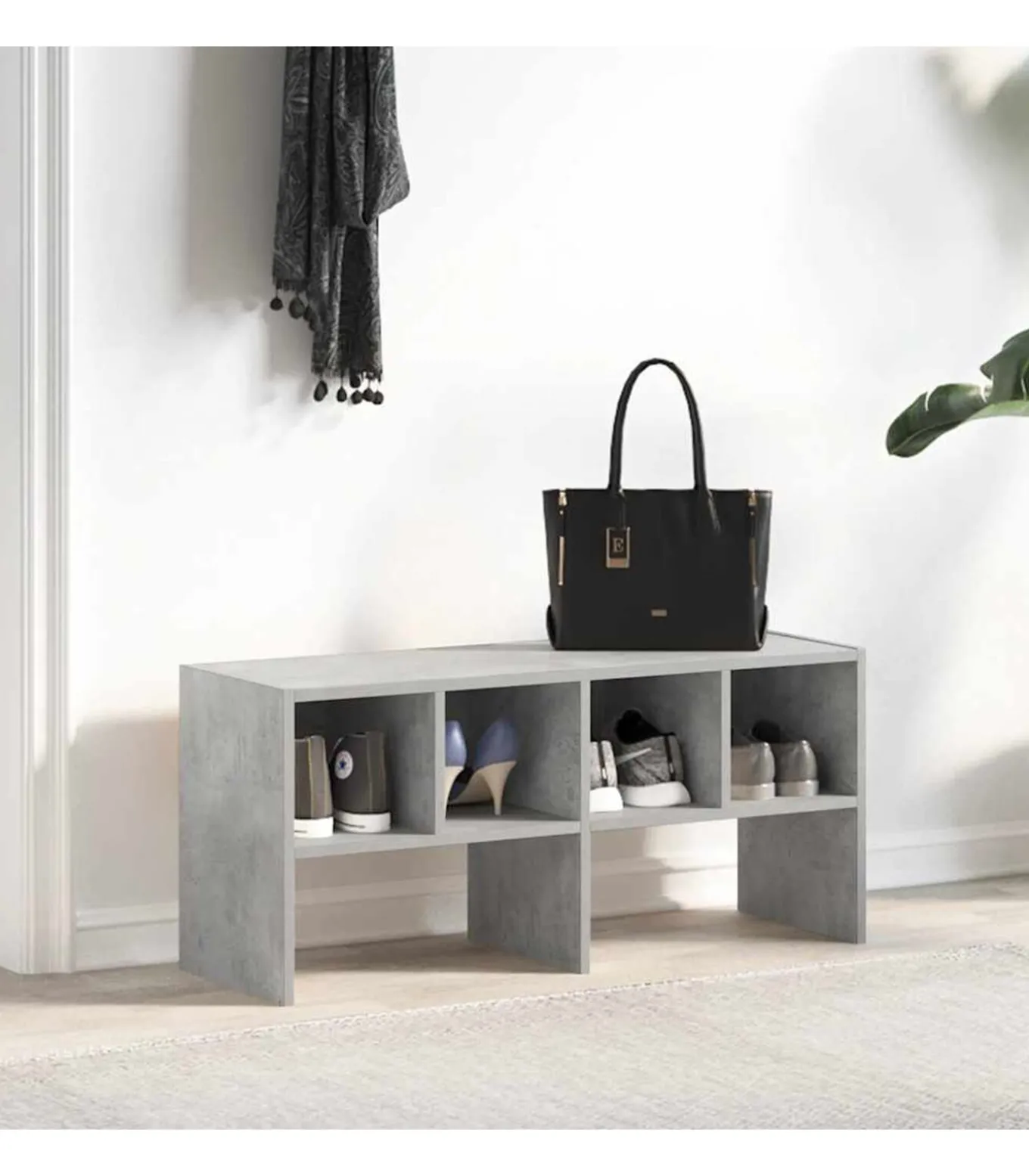 Schoenenrek stapelbaar 89,5x30x40 cm betongrijs