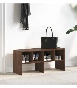 Schoenenrek stapelbaar 89,5x30x40 cm bruin eikenkleur