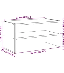 Schoenenrek stapelbaar 60x30x30,5 cm wit