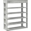Schoenenrek 80x30x98 cm bewerkt hout betongrijs