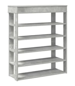 Schoenenrek 80x30x98 cm bewerkt hout betongrijs