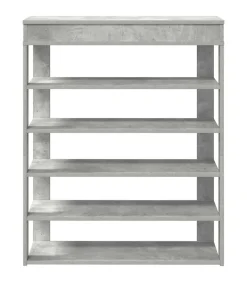 Schoenenrek 80x30x98 cm bewerkt hout betongrijs