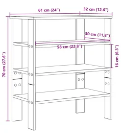 Schoenenrek 61x32x70 cm bewerkt hout wit
