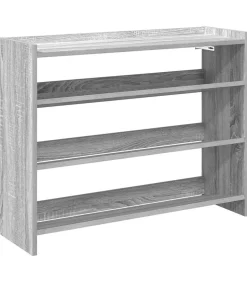 Schoenenrek 80x25x62 cm bewerkt hout grijs sonoma eikenkleur