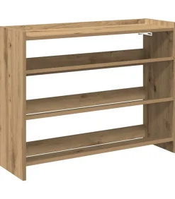 Schoenenrek 80x25x62 cm bewerkt hout artisanaal eikenkleur