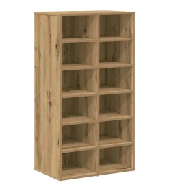 Schoenenrek 54x34x100,5 cm bewerkt hout artisanaal eikenkleur