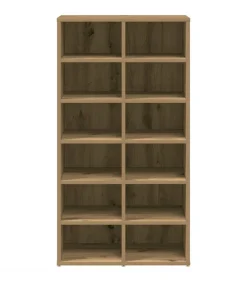Schoenenrek 54x34x100,5 cm bewerkt hout artisanaal eikenkleur