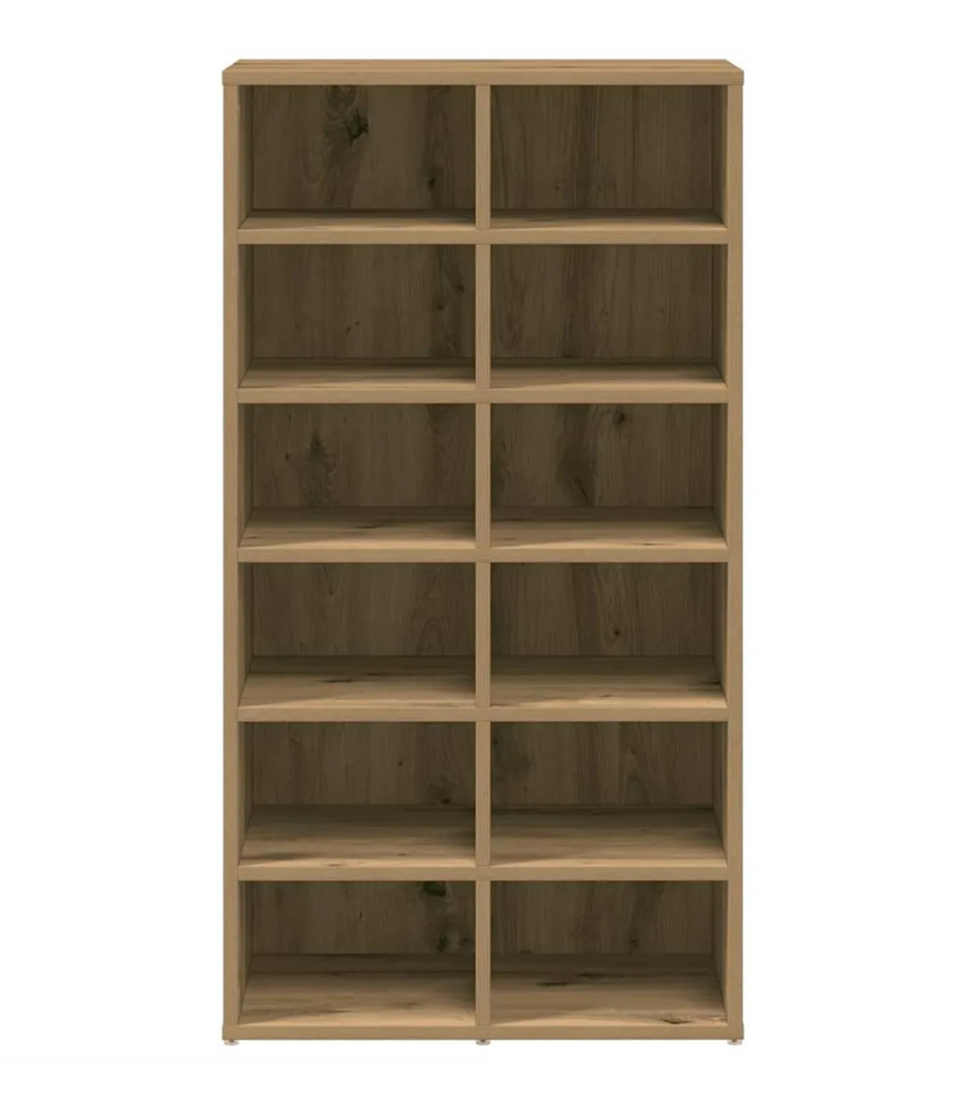 Schoenenrek 54x34x100,5 cm bewerkt hout artisanaal eikenkleur