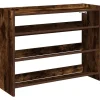 Schoenenrek 80x25x62 cm bewerkt hout gerookt eikenkleurig