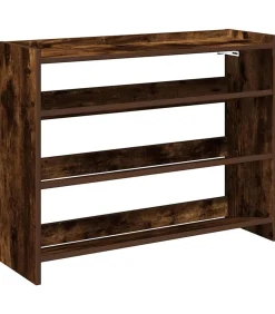 Schoenenrek 80x25x62 cm bewerkt hout gerookt eikenkleurig