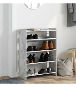 Schoenenrek 60x25x62 cm bewerkt hout betongrijs