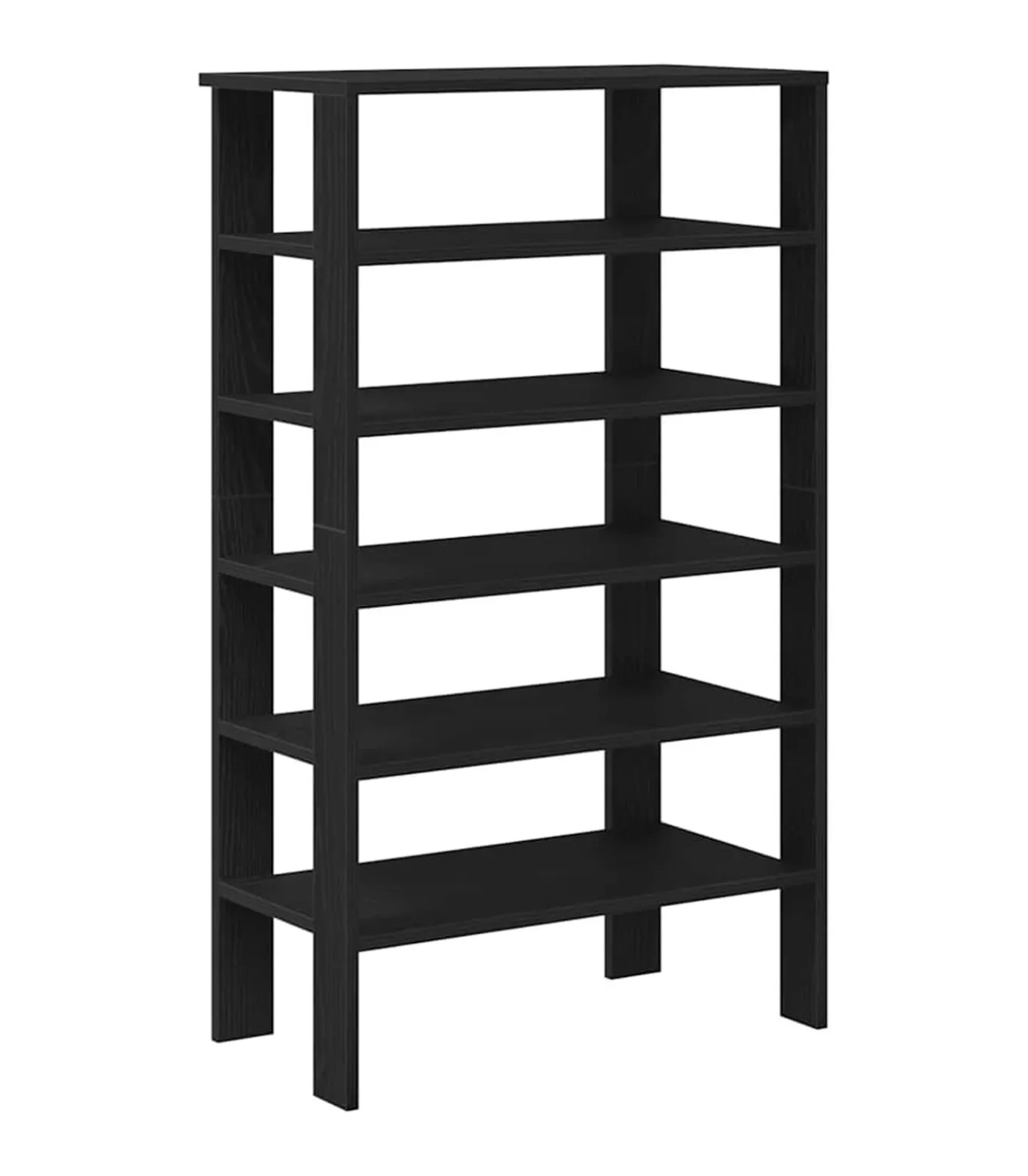 Schoenenrek 61x32x105 cm bewerkt hout zwart