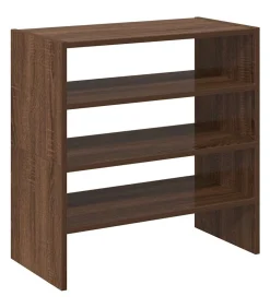 Schoenenrekken 2 st stapelbaar 60x30x30,5 cm bruin eikenkleur