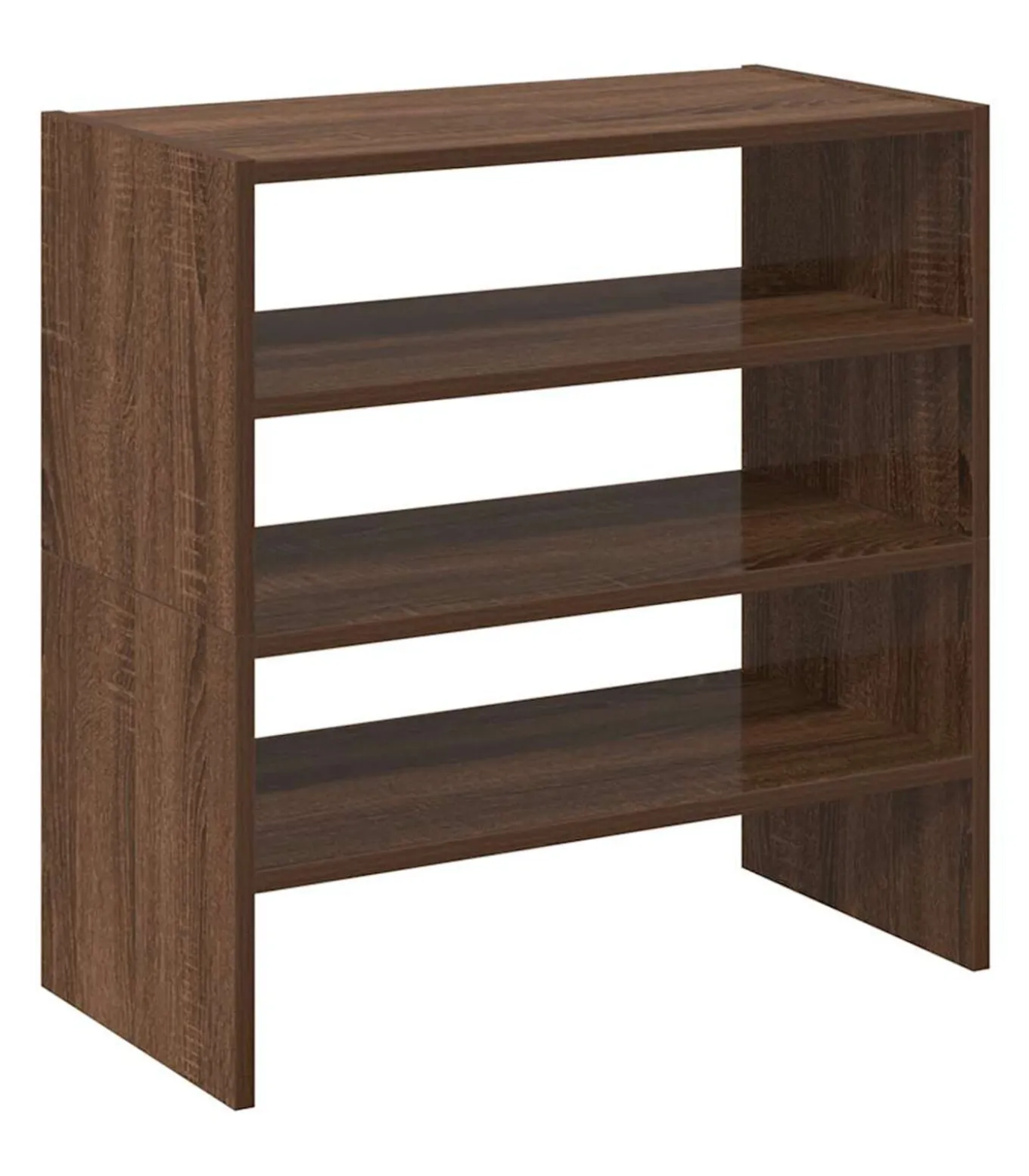 Schoenenrekken 2 st stapelbaar 60x30x30,5 cm bruin eikenkleur