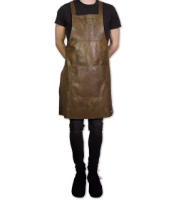 Schort - Handgemaakt - Met Bretels - Uniek - Horeca - Vintage Brown