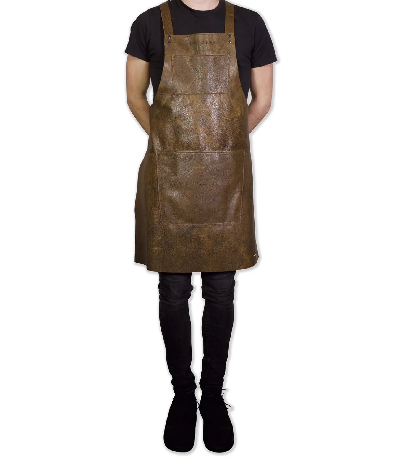 Schort - Handgemaakt - Met Bretels - Uniek - Horeca - Vintage Brown