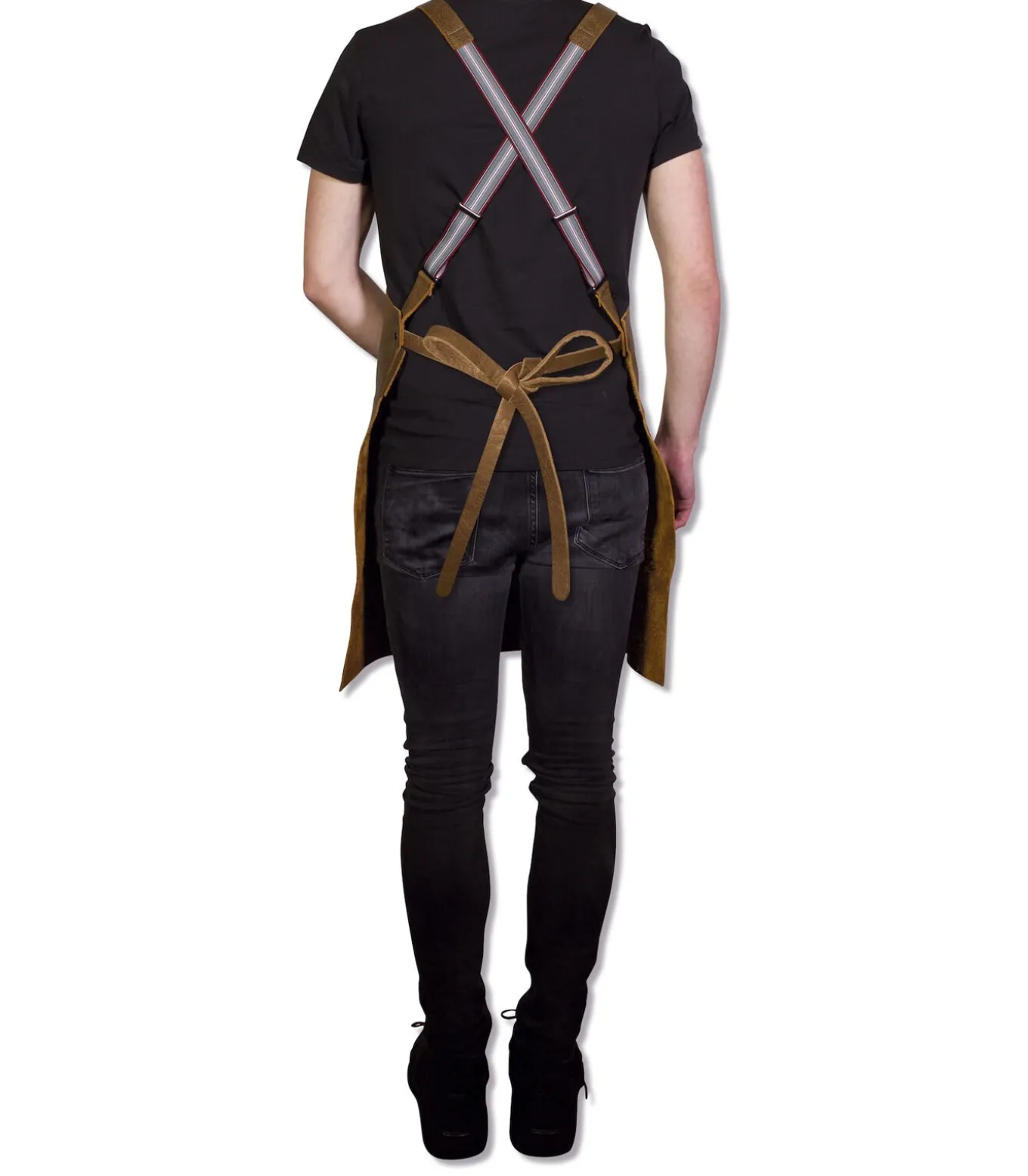 Schort - Handgemaakt - Met Bretels - Uniek - Horeca - Vintage Brown