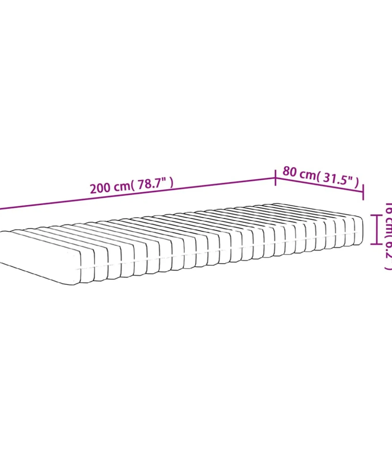 Schuimmatras middelzacht 80x200 cm