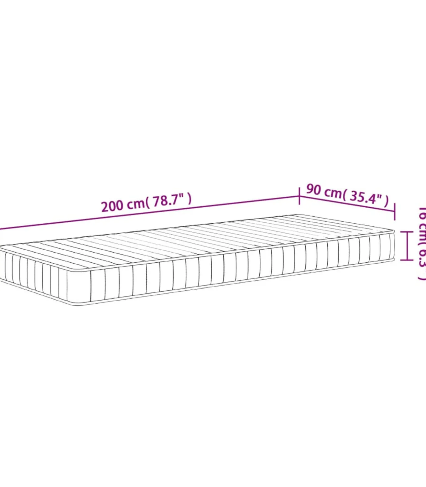 Schuimmatras middelzacht 90x200 cm