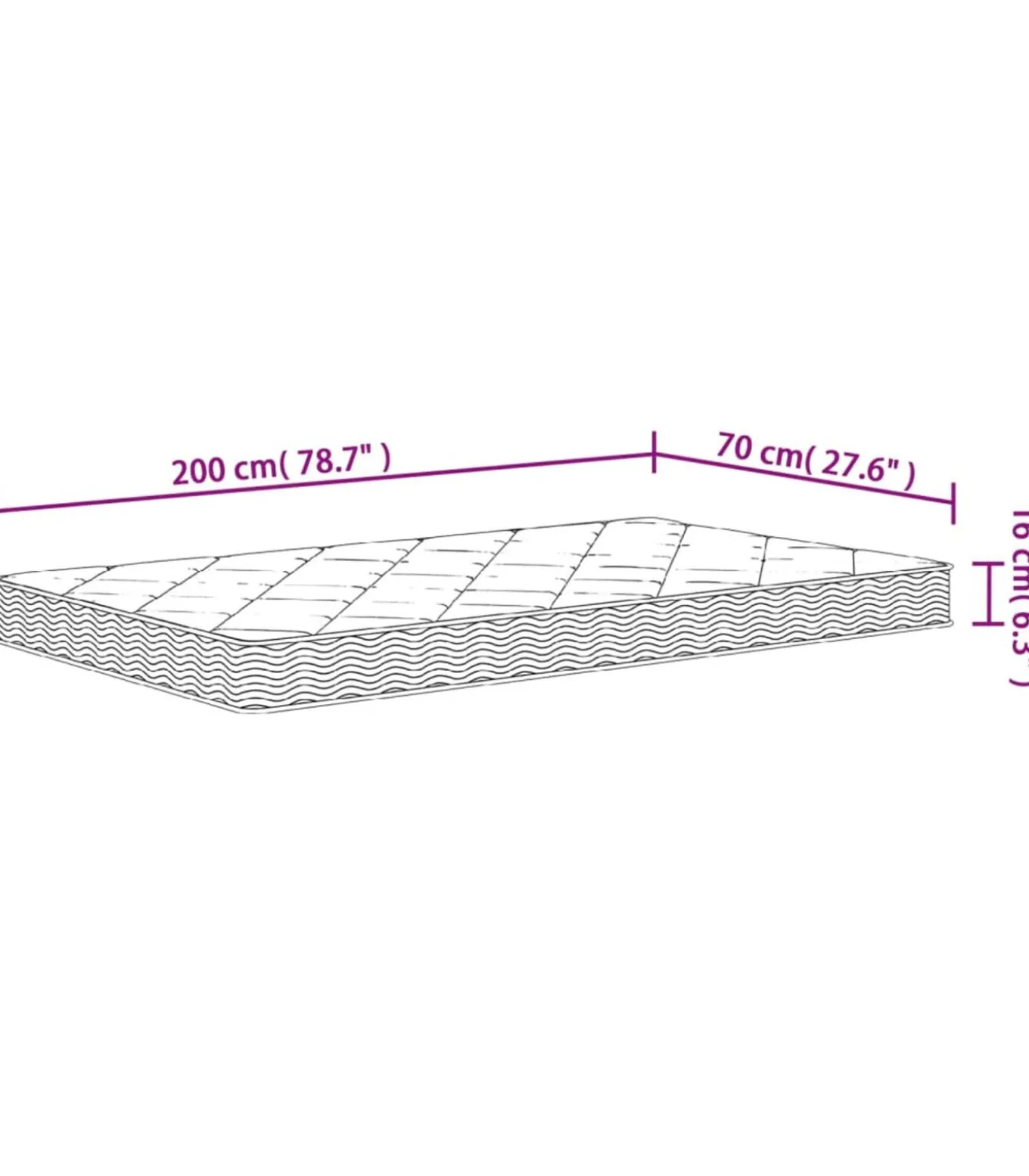 Schuimmatras middelzacht 70x200 cm