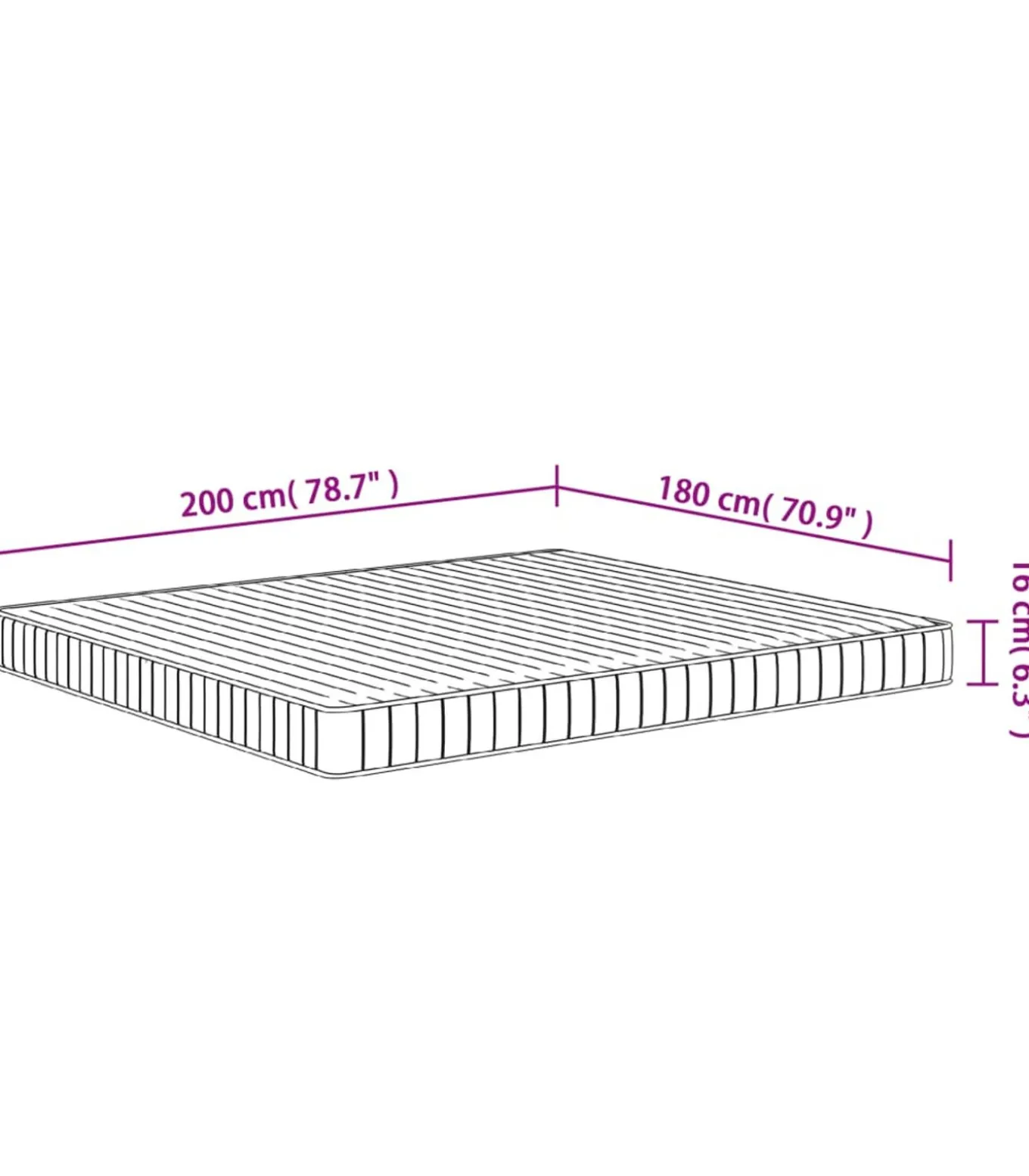 Schuimmatras middelzacht 180x200 cm