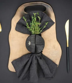 Servetringen - 4 stuks - Vintage Zwart