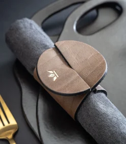 Servetringen - 4 stuks - Vintage Bruin