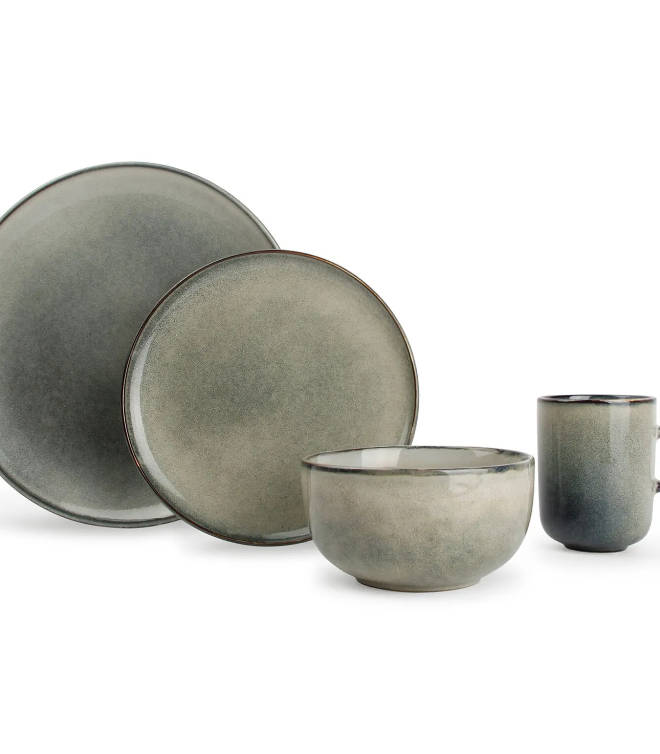 Servies 16-delig groen/blauw Meridian