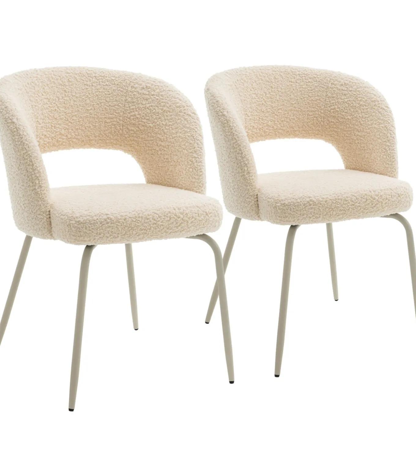 Set van 2 FLAVIA beige lussenstoffen stoelen