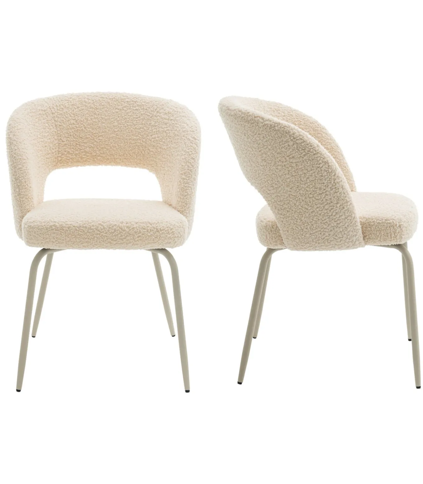 Set van 2 FLAVIA beige lussenstoffen stoelen