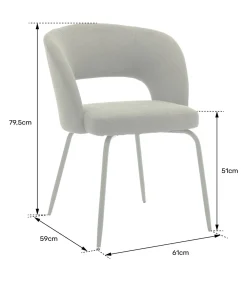 Set van 2 FLAVIA beige lussenstoffen stoelen