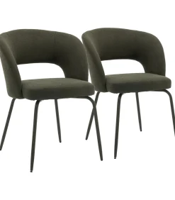 Set van 2 FLAVIA stoelen van groene lusstof