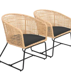 Set van 2 kunststof rotan fauteuils met kussens RINA