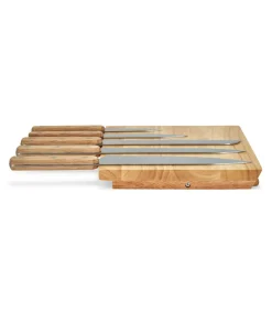 Set van 5 messen en magnetische houder