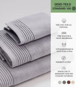 Set van 6 Premium Handdoeken SILVER MIST (2-33x50cm, 2-50x100cm, 2-70x140cm)