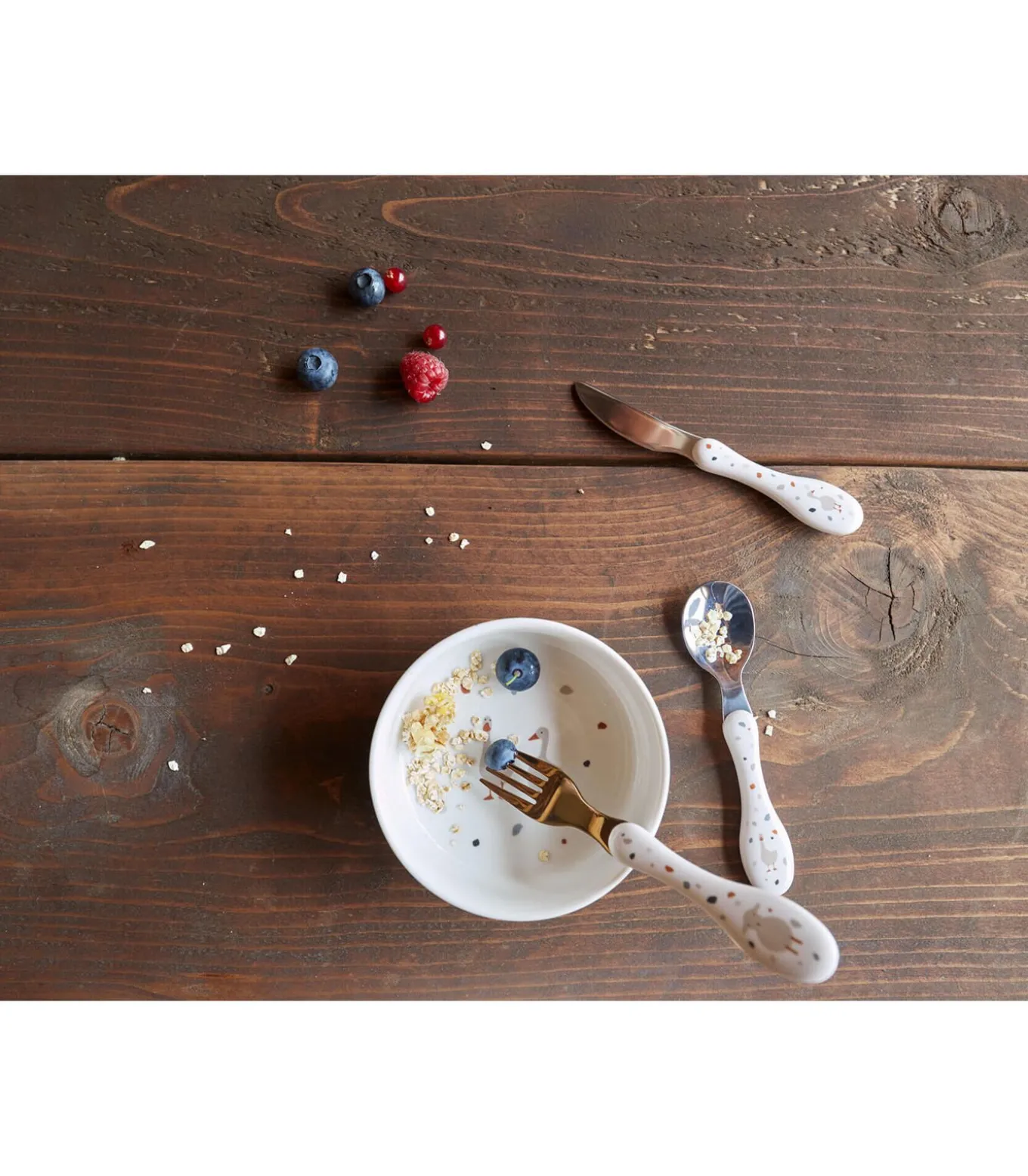 Set van 3 roestvrijstalen bestekjes voor kinderen Ti...