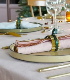 Set van 2 servetten van gemengd linnen en katoen, DELICATIES VAN METIS