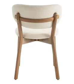 Set van 2 stoelen AURA beige lusstof en licht hout