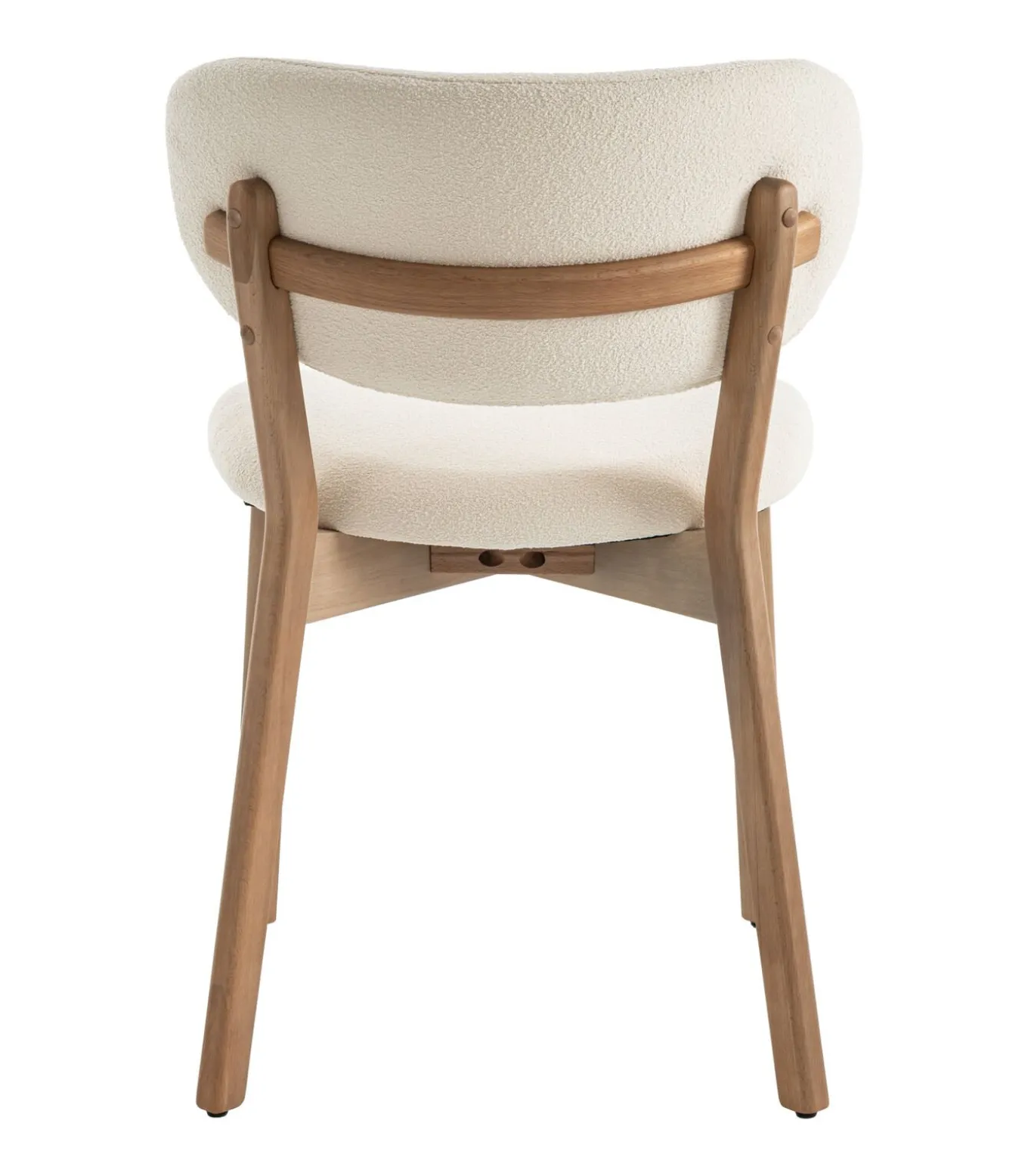 Set van 2 stoelen AURA beige lusstof en licht hout