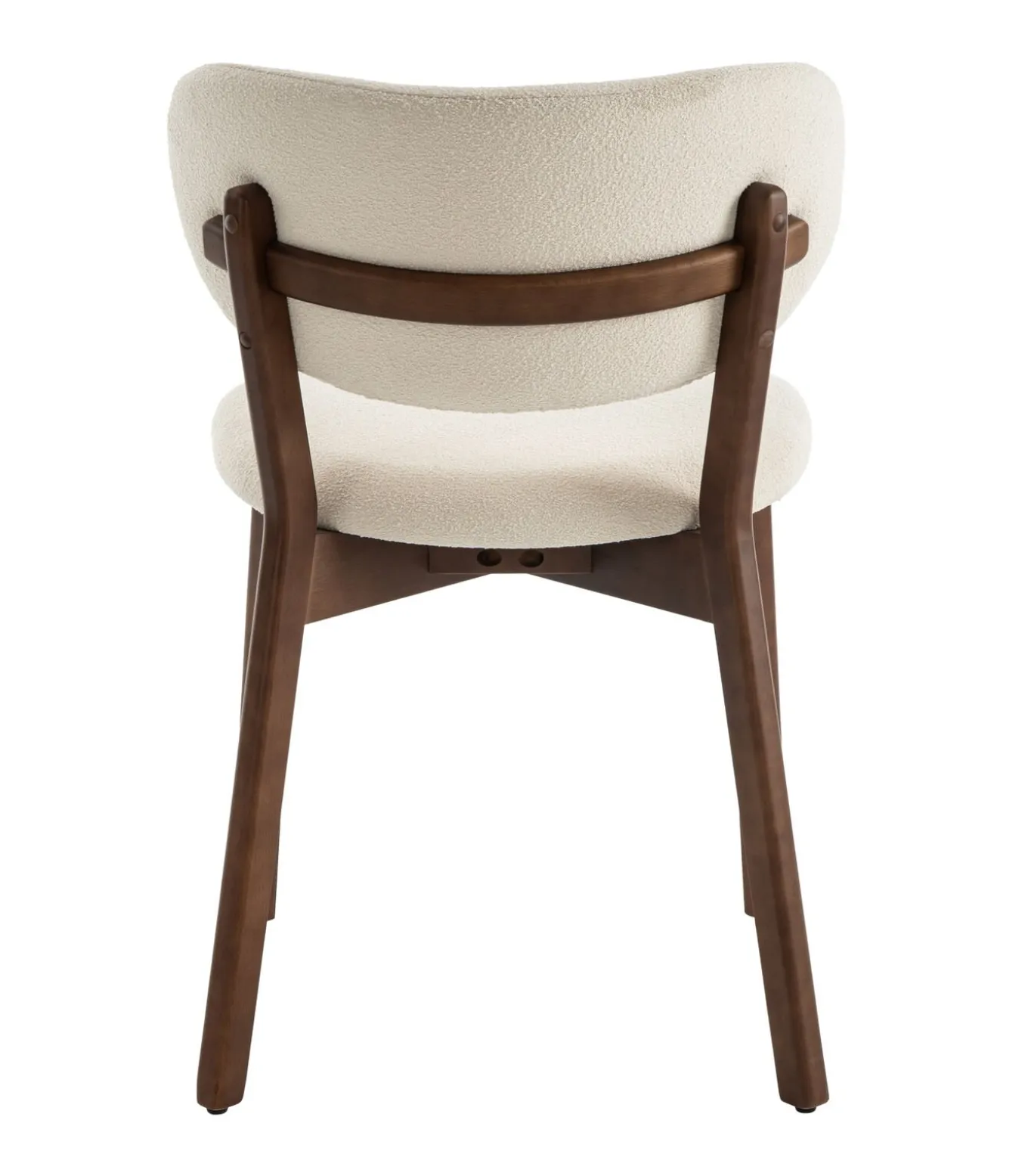 Set van 2 stoelen AURA in donker hout en beige boucle stof