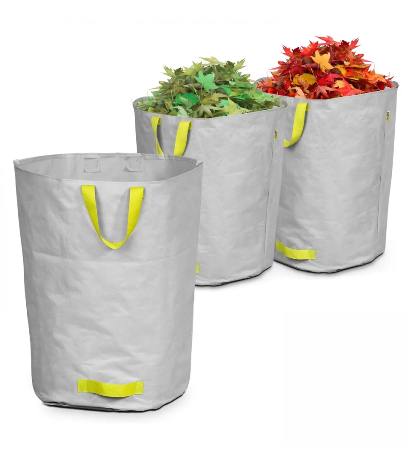 Set van 3 tuinafvalzakken 100l polyester grijs