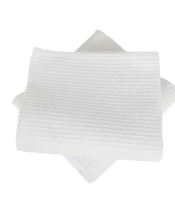 Set van twee witte katoenen honingraathanddoeken 50x100 cm