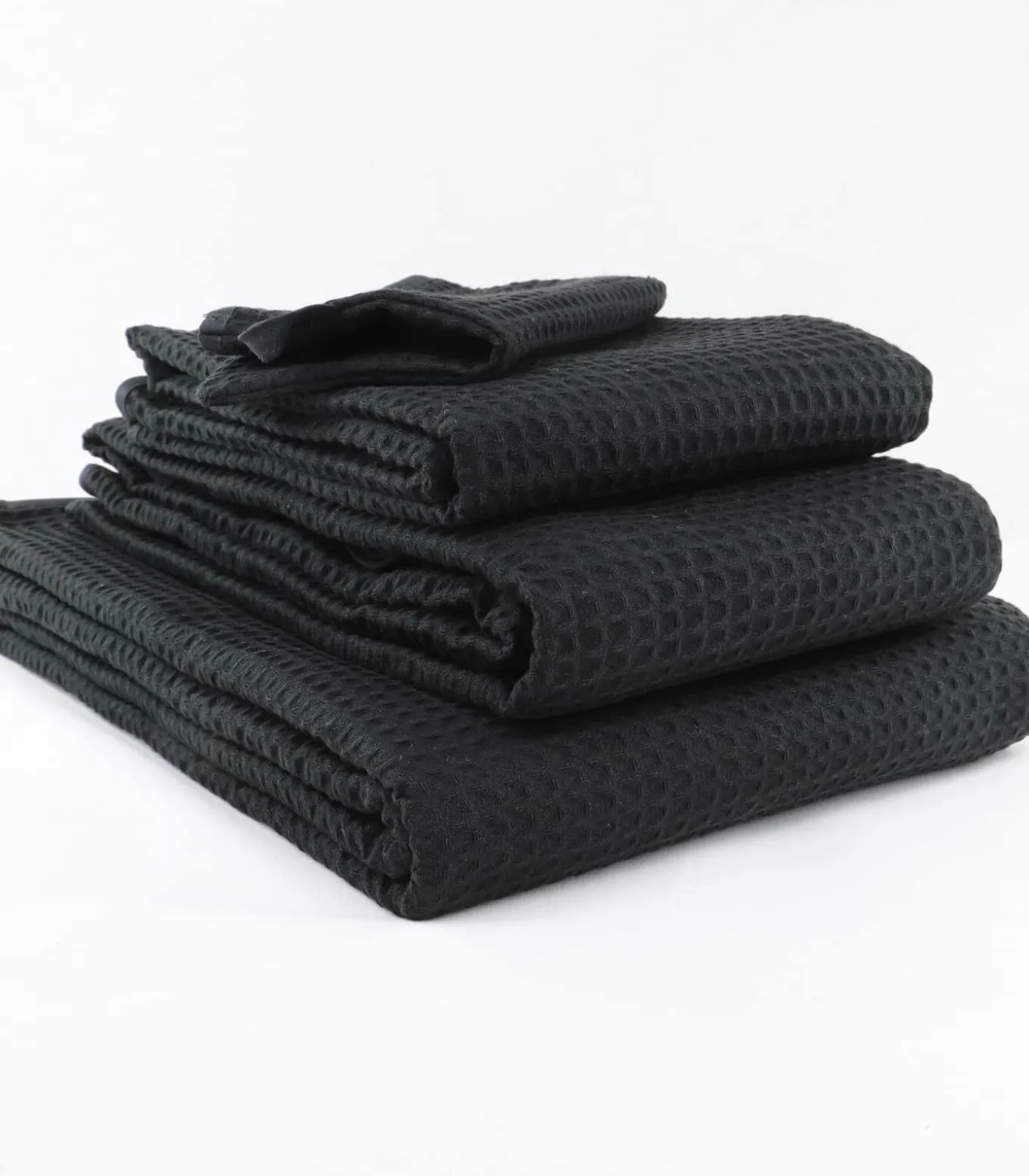 Set van twee witte katoenen honingraathanddoeken 50x100 cm